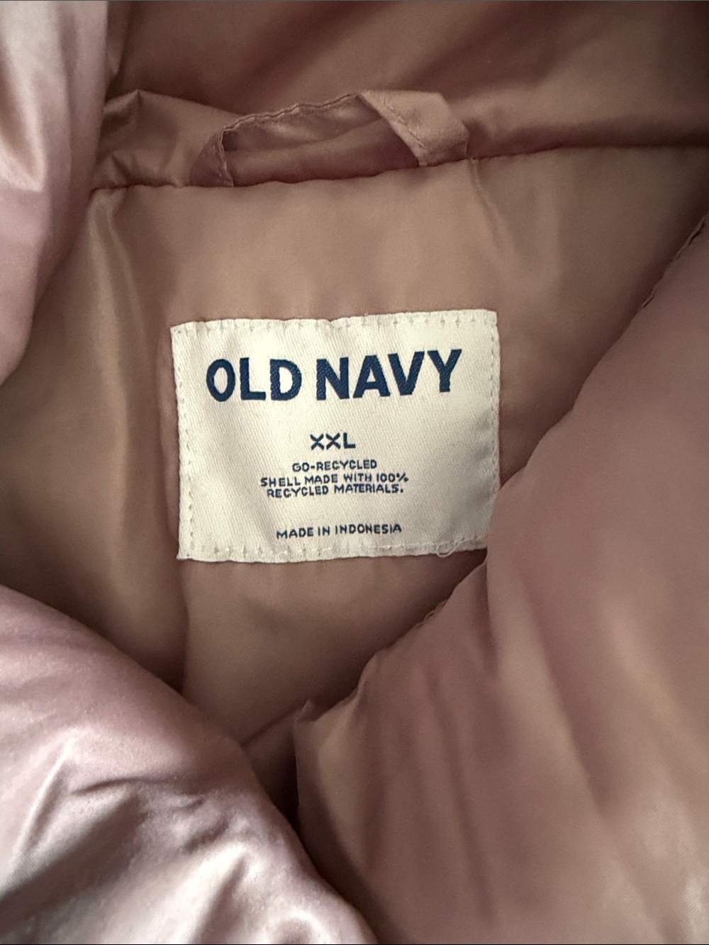 Old Navy Women's Pale Pink Quilted Puffer Jacket